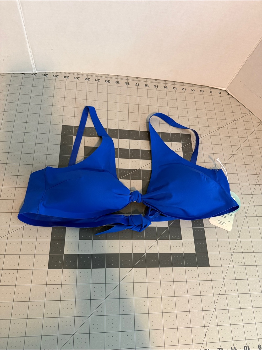 Onewith Bright Blue Knot Front Bikini Top